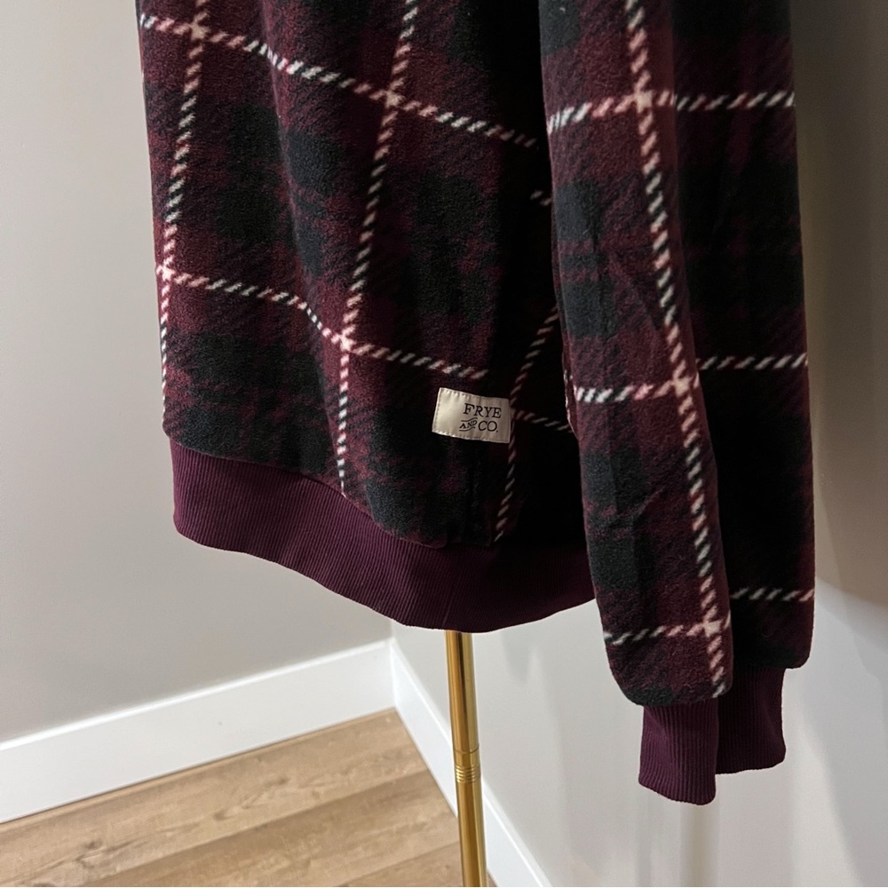 FRYE & CO Plaid Fleece Quarter Zip Pullover Size XXL - Picture 4 of 9